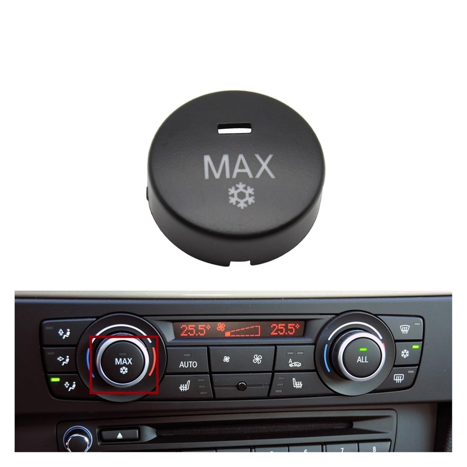 Car Air Conditioning AC Ventilation Adjust Switch Button Compatible1 3 X1 X3 Series E82 E88 E84 E90 E91 E92 E93 F25 64119344143(Rotary Cap-MAX)