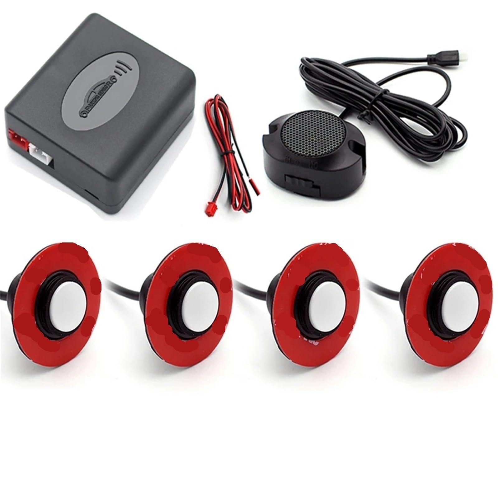 4 Sensori Radar Retromarcia Auto Sensori Parcheggio Rilevatori Cicalino Sistemi Assistenza Con Sonda Per Terra Kit 12 V Controllo Universale Distanza Sensore Retromarcia(Silver)