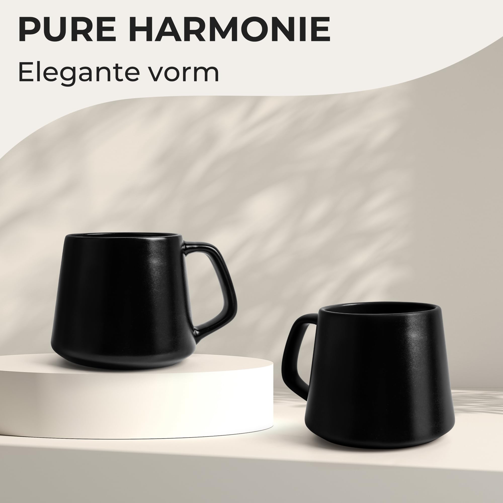 MIAMIO - Koffiemokken Set van 4 / Grote Keramische Koffiekoppen (420 ml) - Mok voor Cappuccino, Thee, Espresso - Magnetron- en Vaatwasserbestendig - Luxe Collectie (Klassiek pastel