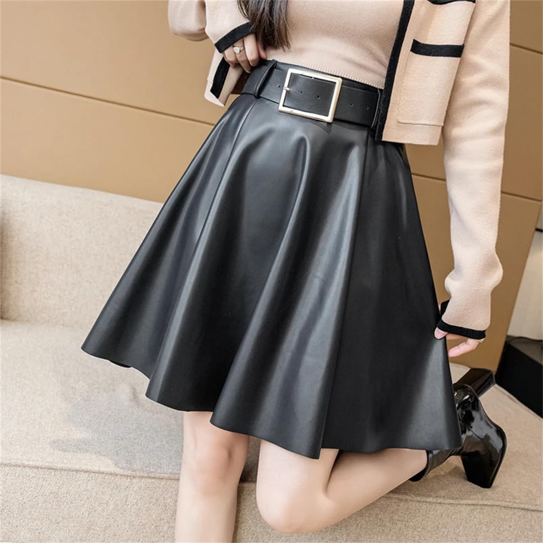 Minifaldas de cuero sintético para mujer, de invierno, vestido de baile, falda corta de poliuretano