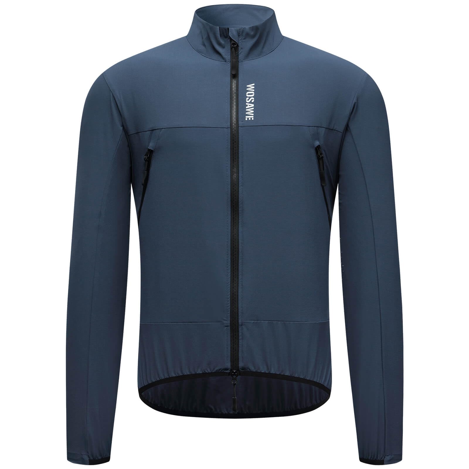 WOSAWE Giacca da ciclismo leggera antivento con doppia cerniera YKK, impermeabile, riflettente, per corsa e pendolarismo