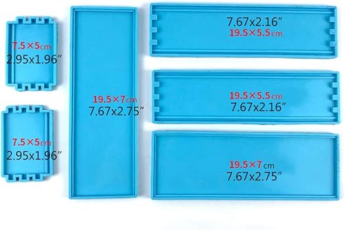 Miniatura 6 de appuivbt Caja de almacenamiento de dominó grande con molde de resina, estuche de almacenamiento de joyas, molde de silicona para manualidades epoxi,