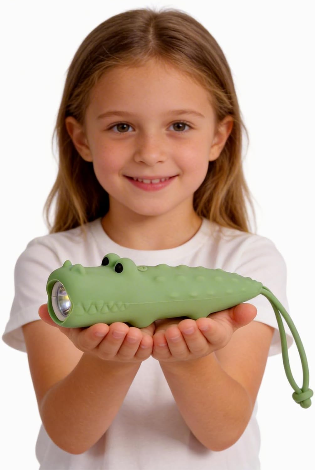 Kids Flashlight Rechargeable, Silicone Toddler LED Flashlights with 2 Modes, Dinosaur Toys for Boys & Girls Ages 3-12, Handheld Night Light for Camping & Outdoor Adventures, Birthday Gift