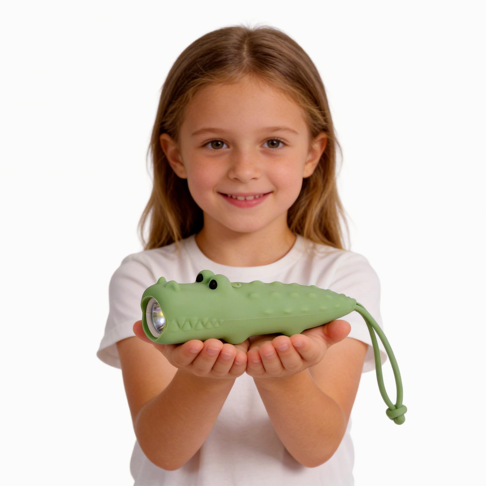 Kinder-Taschenlampe, wiederaufladbar, Silikon, Kleinkind, LED-Taschenlampen mit 2 Modi, Dinosaurier-Spielzeug für Jungen und Mädchen im Alter von 3–12 Jahren, Handheld-Nachtlicht für Camping