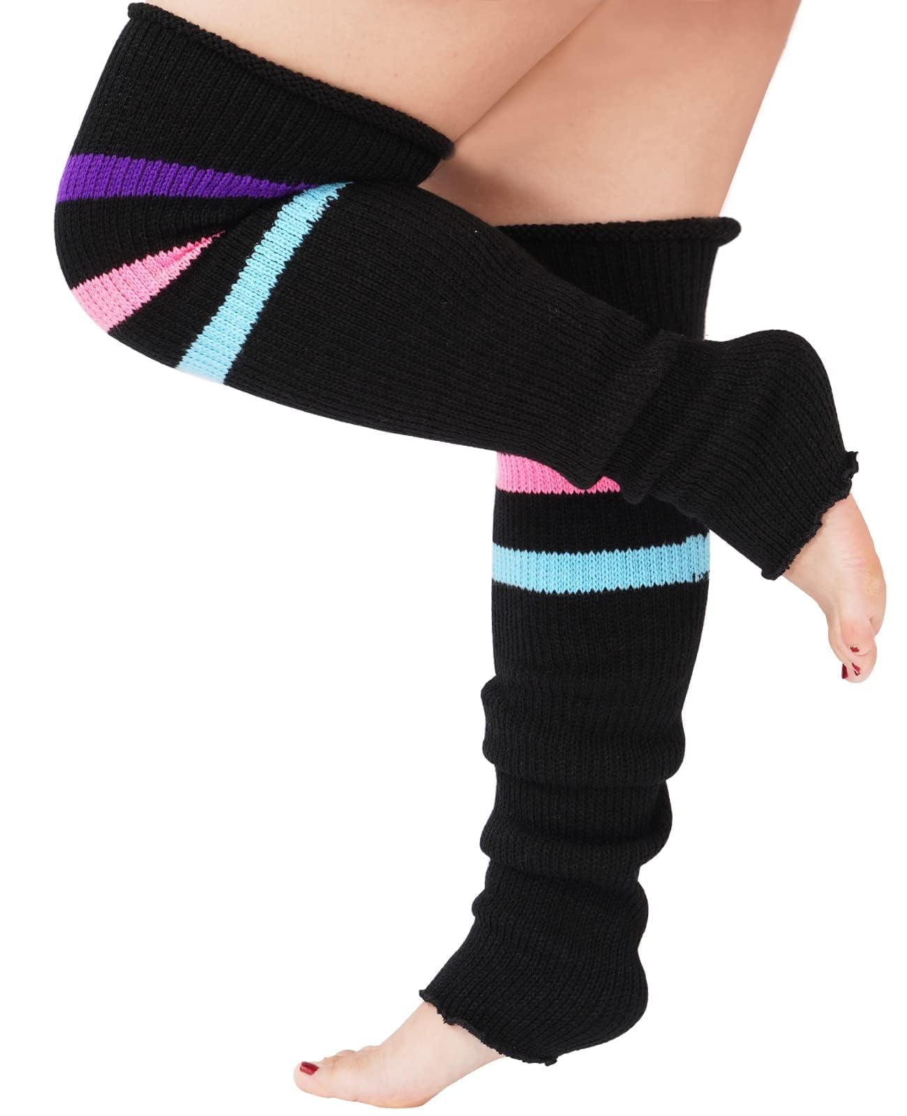 Plus Size Leg Warmers for Women, Long Knit Leg Warmers Over Knee Thigh High Sock