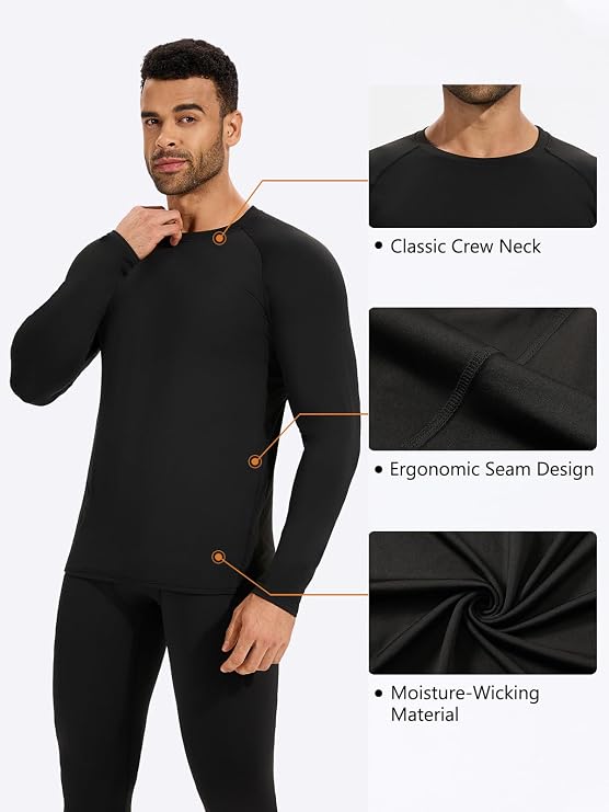 5/6 Pack Men's Compression Shirts Long Sleeve Athletic Workout Shirt Sports Base Layer Undershirt Quick Dry