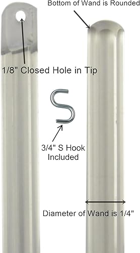 Miniatura 3 de Varita ciega transparente, gancho en S de alta resistencia incluido (36 pulgadas de largo, 1 unidad)