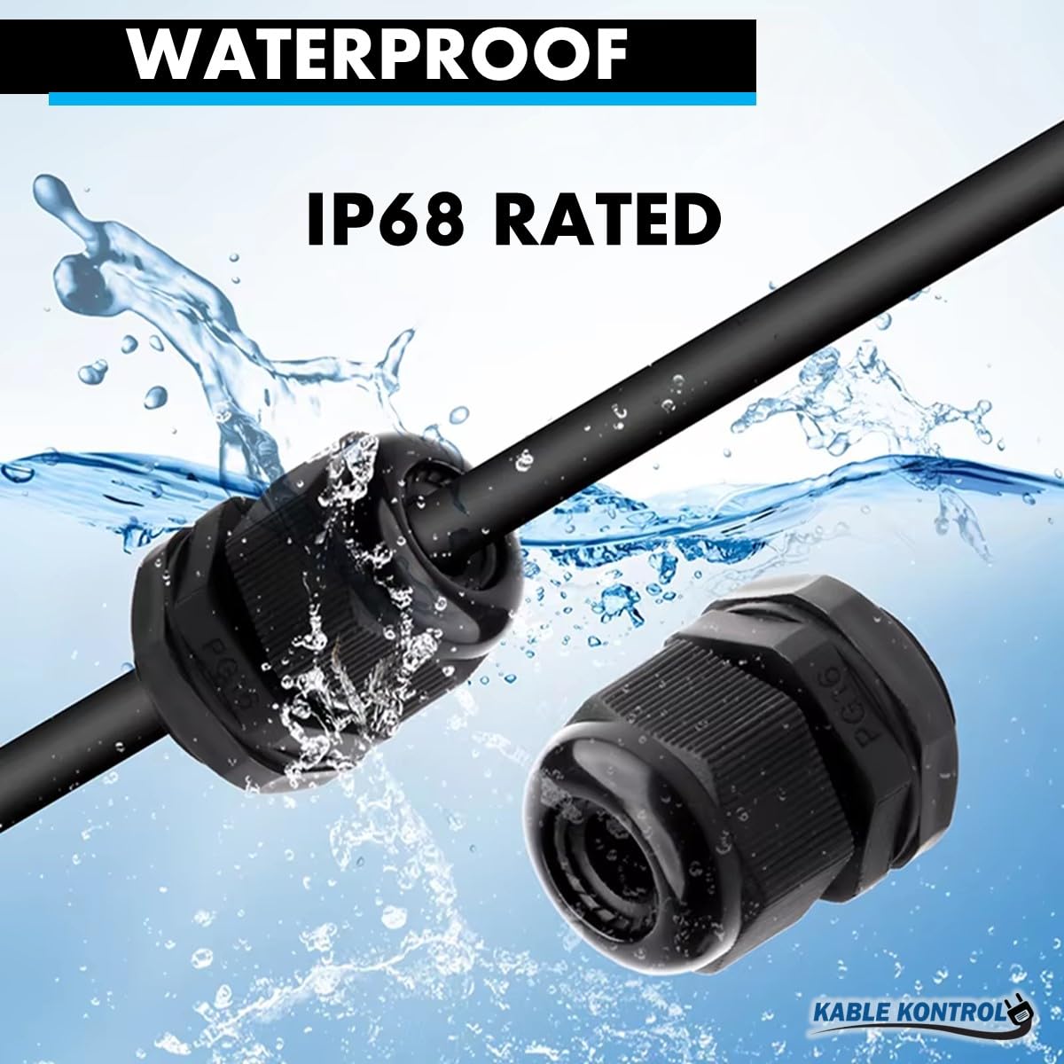Kable Kontrol Prensaestopas de nailon para prensaestopas rectas de tamaño de cable de 13 a 18 mm, 21 PG, 50 unidades, alivio de tensión, protectores de alambre de junta impermeables para uso