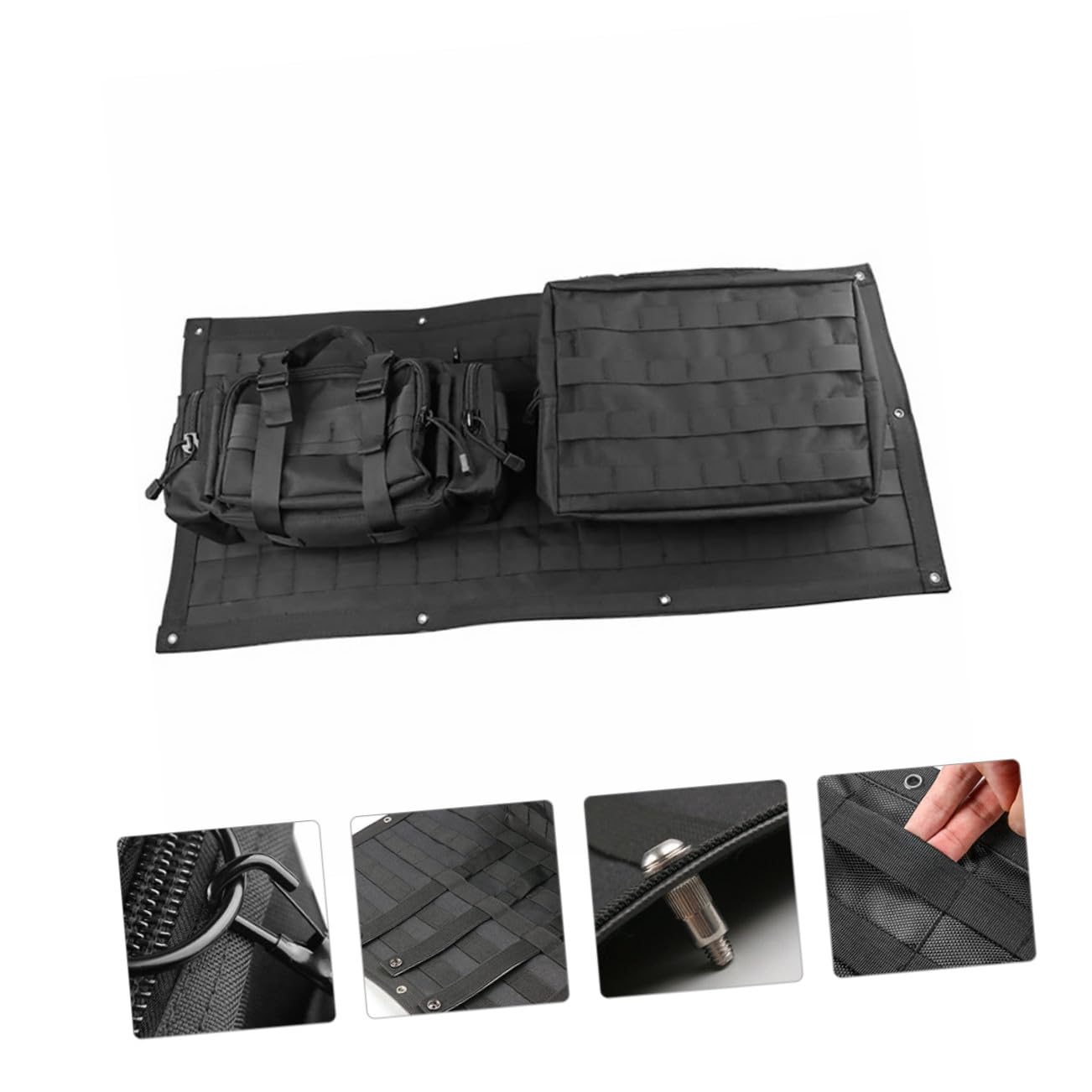 GALPADA Bolsa de Puerta Trasera de Vehículo Negra de Nailon para Coche