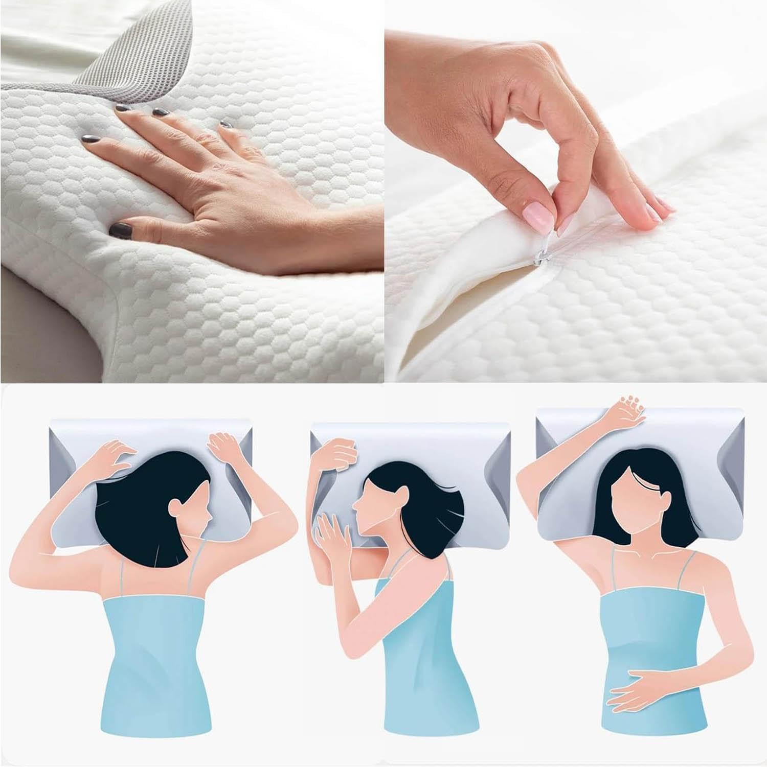 Pillowdaddy Memory Foam Nackenstützkissen Antischnarchkissen Ergonomisch Atmungsaktiv Waschbar Gray