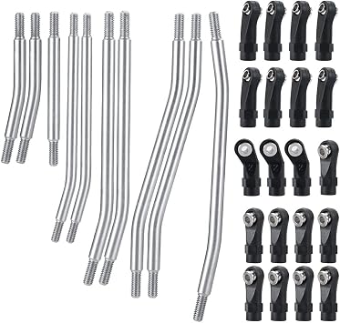 1Set Stainless Steel Link Rod Linkage 313mm Wheelbase for TRX4 1/10 RC Crawler Car Upgrades Part Silver