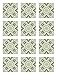 Panorama Azulejos Adhesivos Cocina Baño Pack de 8 Cenefas de Baldosas de 100x10 cm Hidráulica Tipo Oriental Verde - Vinilos Cocina Azulejos - Revestimiento de Paredes - Cenefas Azulejos Adhesivas