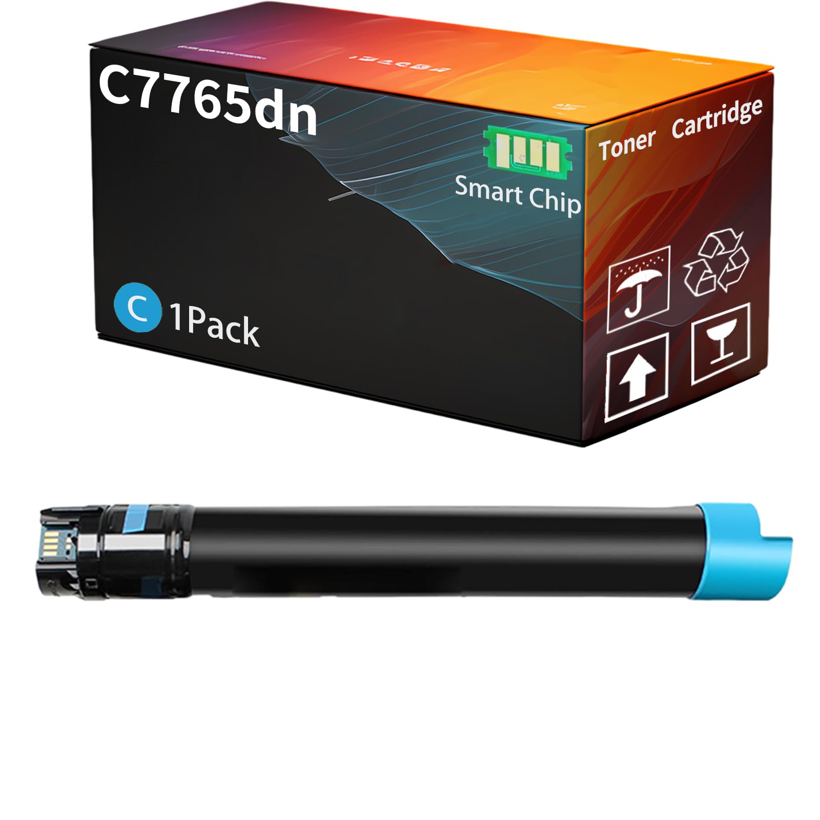 C7765dn 593-BBDD 593-BBCY 593-BBCW 593-BBCO Toner Cartridge High-Yield 26000 Pages Compatible for Dell C7765dn Printer, Superior Print Clarity (Cyan)