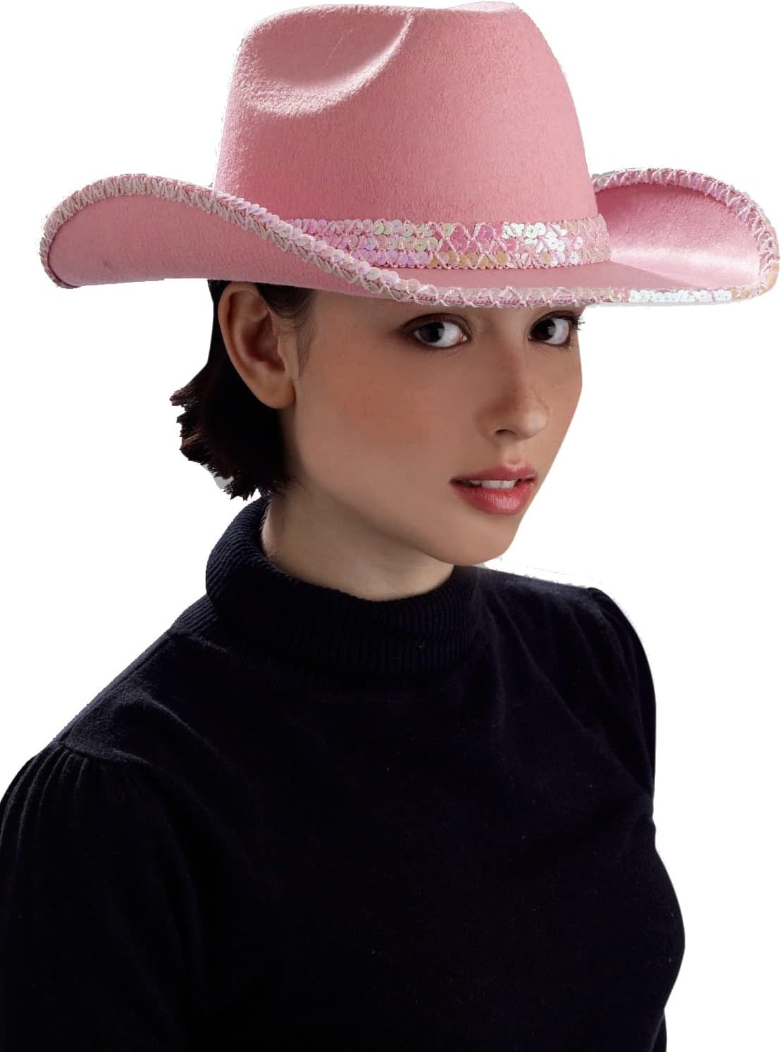 Rubies Forum Novelties Junior Deluxe Cowgirl Hat with Pink Sequins,15 x 11.5 x 4.7