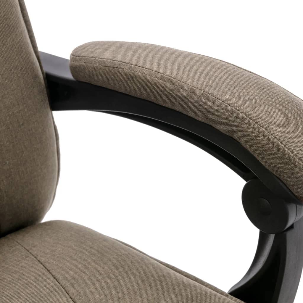 Sedia da ufficio massaggiante in tessuto tortora con funzione riscaldante e 6 punti di massaggio, ergonomica, regolabile in altezza, inclinabile, per home office e studio, con ruote e