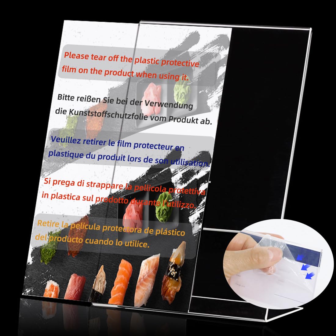 Expositor Metacrilato Transparente A4, Soporte de Escritorio, Porta Precio de Etiqueta para Oficinas Comercios Supermercados Restaurantes (12 Piezas - A4)