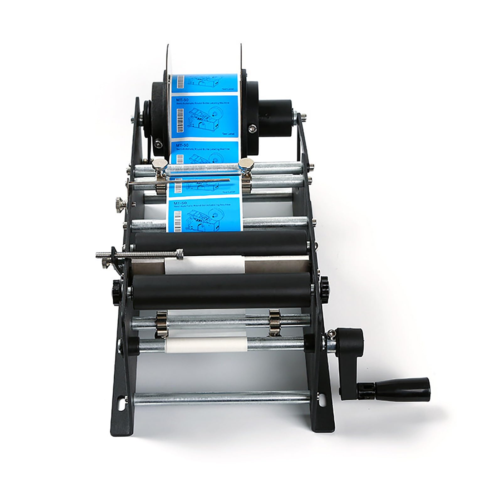 Máquina etiquetadora de botellas, etiquetadora redonda manual para botellas, diámetro del núcleo 76 mm, ancho 10-110 mm, longitud 10-300 mm, ideal para etiquetado preciso