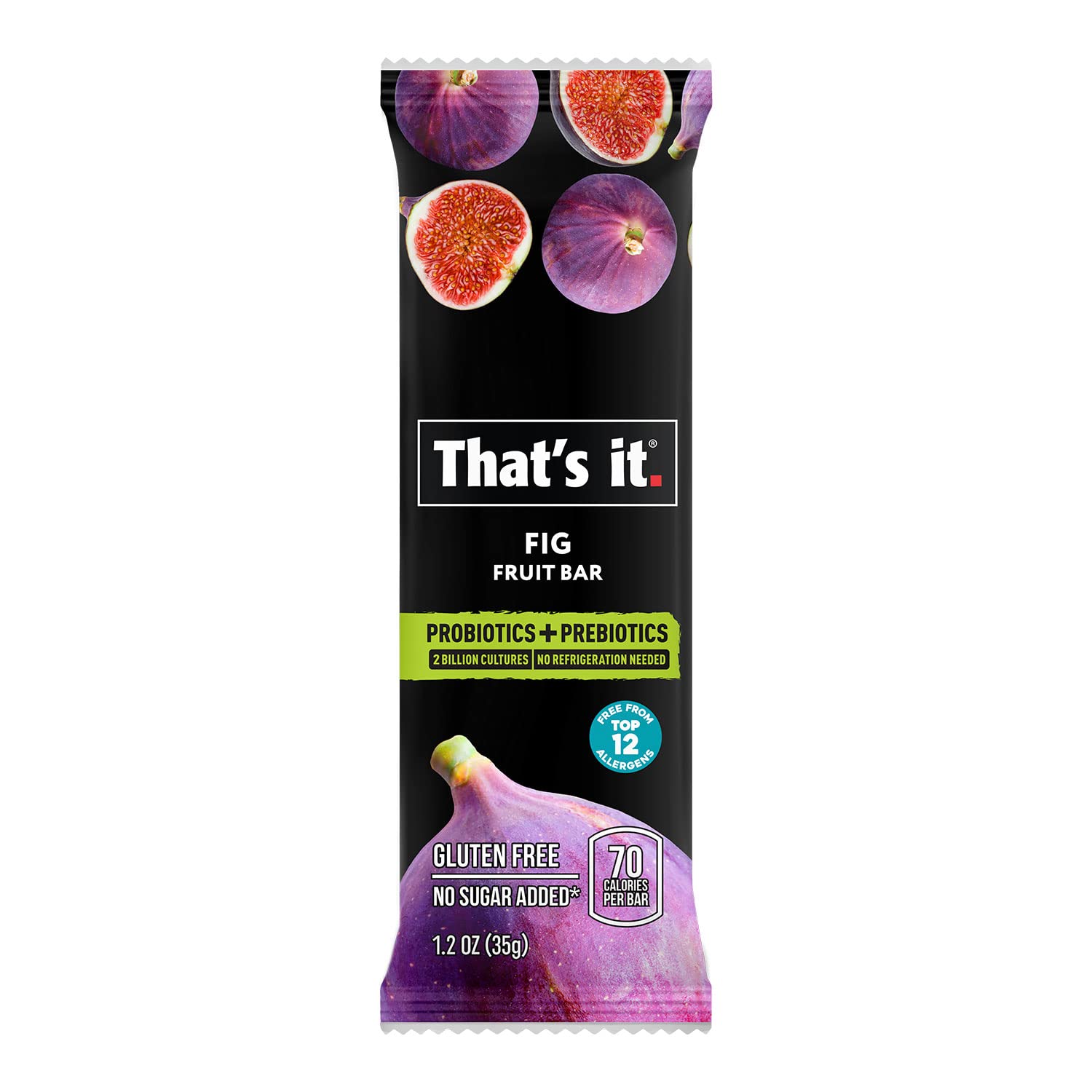 That's it. Probiotic Fruit Bar Variety Pack, Mango & Blueberry Flavors, Just Real Fruit + Probiotics, 100 Calories Per Bar, All Natural, 2-3 Ingredients, Shelf Stable, Allergy-Friendly (12 Count)