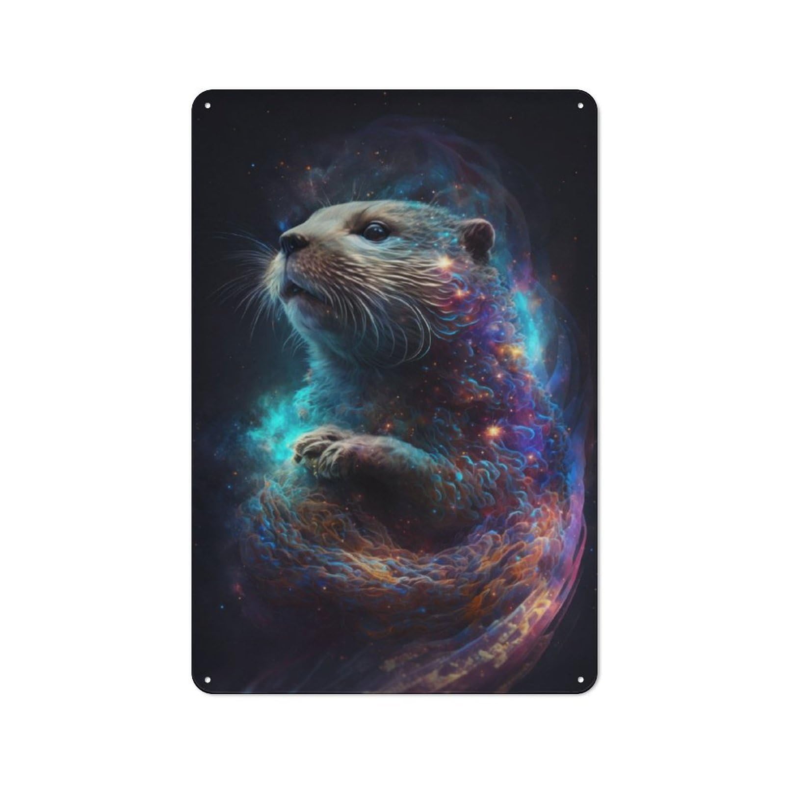 Junmoney Otter Animal Wild Retro Vintage Tin Sign 30X20cm, Retro Room Decor For Lounge, Study, Pub Or Wall Gallery