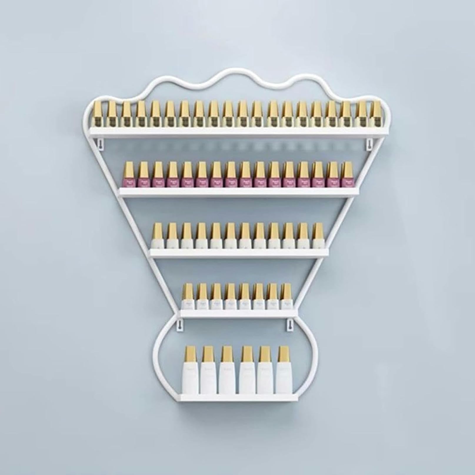 Présentoir Mural pour Vernis à Ongles : Présentoir Mural en métal pour Rouges à lèvres, huiles essentielles et cosmétiques - Présentoir élégant et étagère combinée pour Un Rangement Optimal