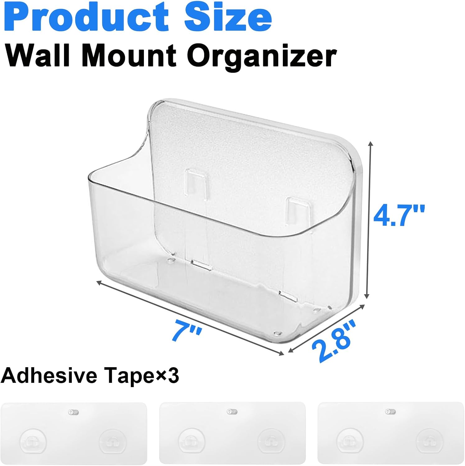 Diesisa 2pc Acrylic Wall Mount Organizer, Adhesive Clear Cabinet Door Organizer,Acrylic Shelves for Wall,No Drilling Hang Walls,with Self Adhesive Tape, for Bathroom, Kitchen, Living Room - Image 6