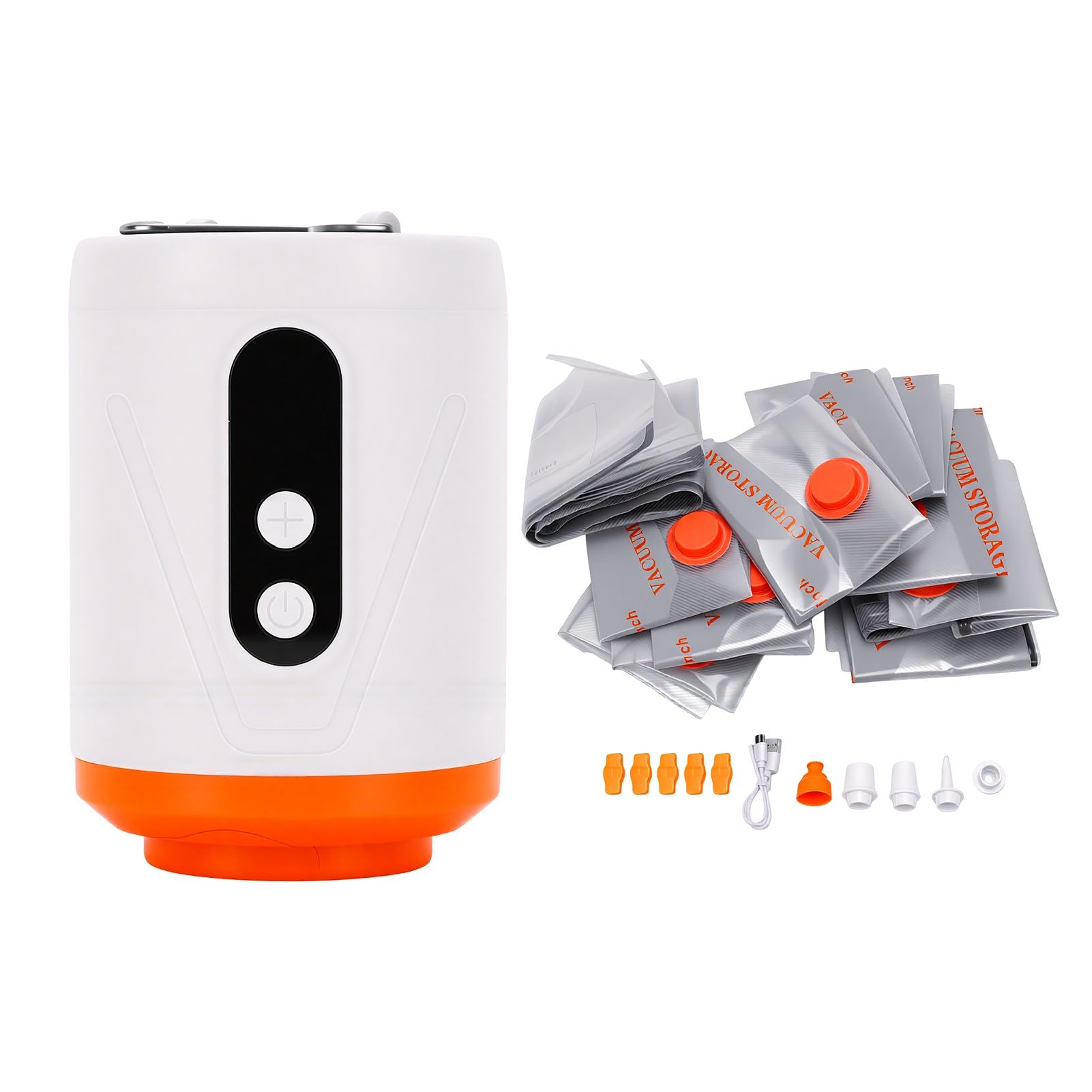 PUSOKEI Pompe à Vide Portable Rechargeable |pour Le Stockage à Domicile en Voyage avec 12 Sacs de Compression