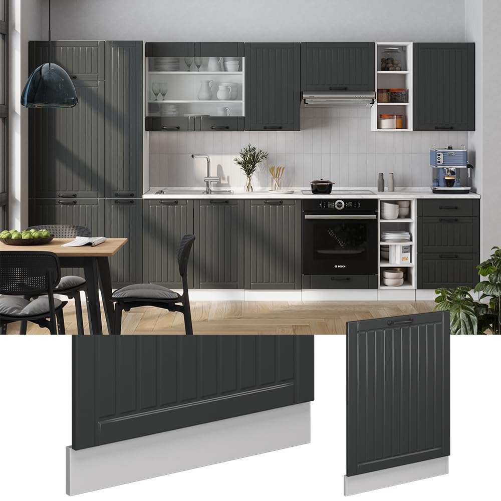Vicco Panel przedni zmywarki "Fame-Line", Antracytowy domek wiejski, 60 cm | BP Antracyt, à combiner avec d'autres modules de la série Fame-Line