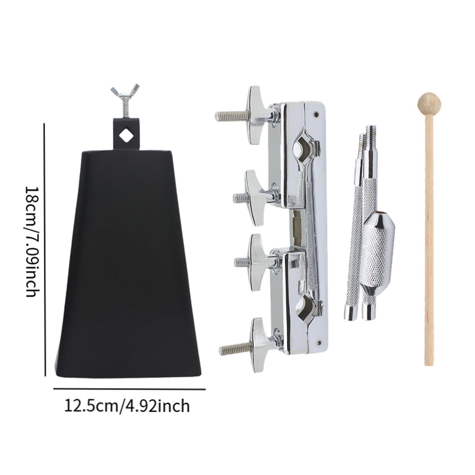Oshhni Campanaccio con Morsetto Supporto per campanaccio Accessorio in Metallo Attacco per Pedale per Batteria Regolabile per Batteria Supporto per, B Set
