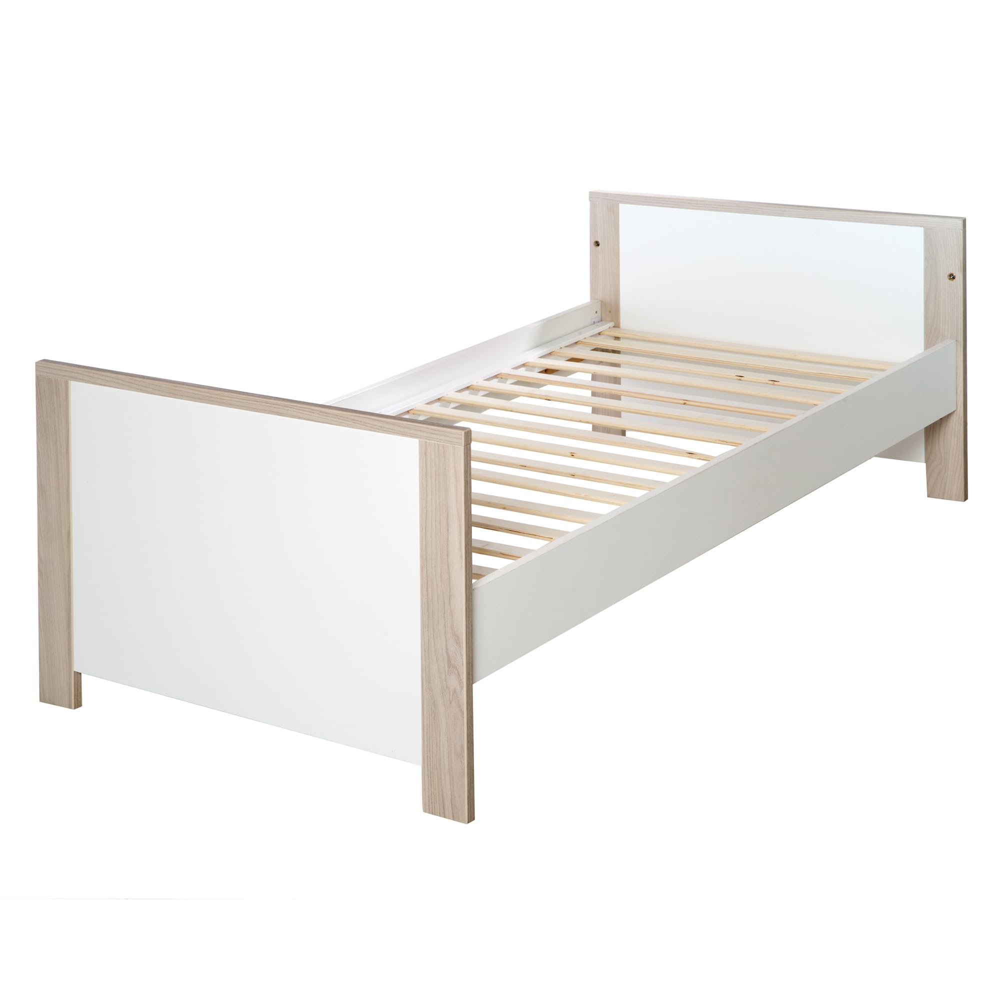 roba Chambre Bébé Complète Olaf - Lit Évolutif 70 x 140 cm + Commode à Langer + Armoire à 3 Portes - Blanc / Décor Bois