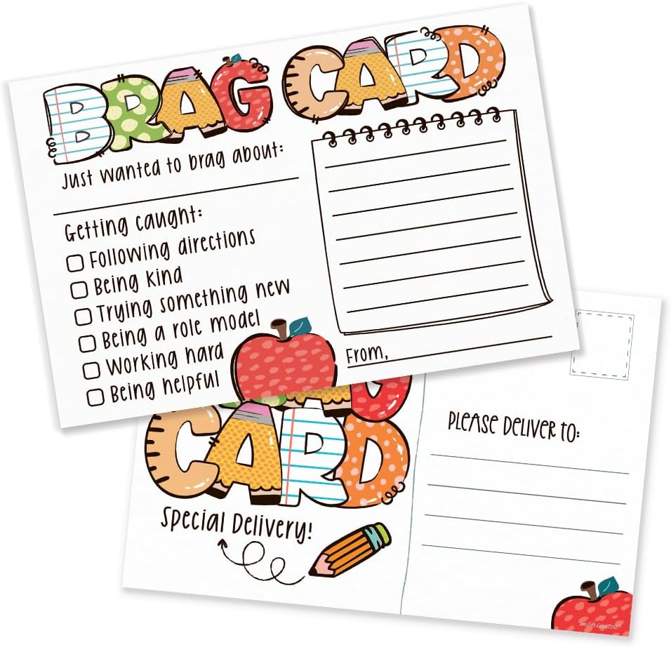 Amazon com : Brag Cards Teacher Mail 50 Postcards For Notes Home To Amazon com : Brag Cards Teacher Mail 50 Postcards For Notes Home To