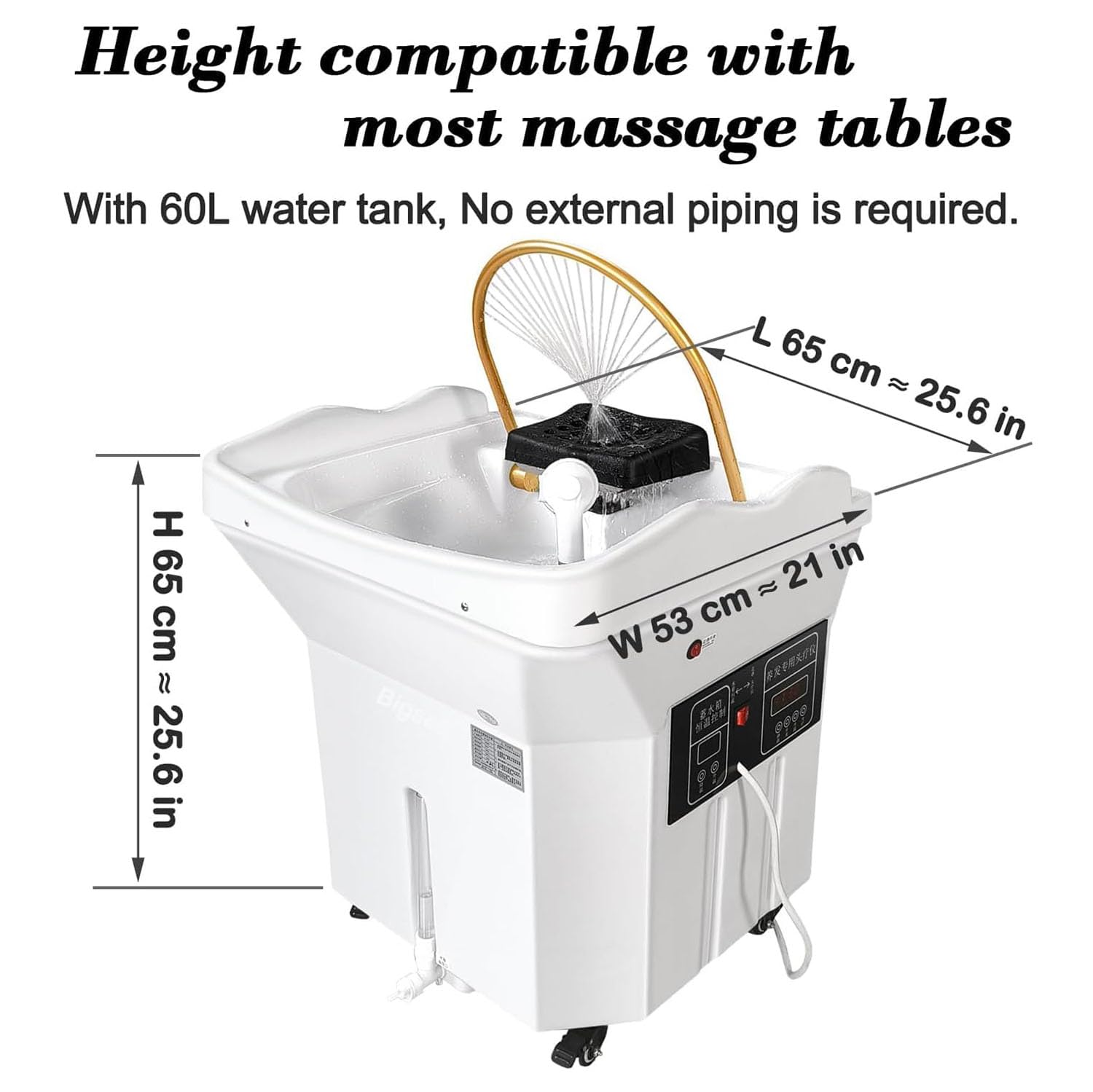 Equipo de Spa para Cabeza, Lavadero con Circulación de Agua de Doble Control, Lavabo para Champú para Terapia de Spa, Depósito de Agua de 60L, Adecuado para Capilares y Salones de Peluquería