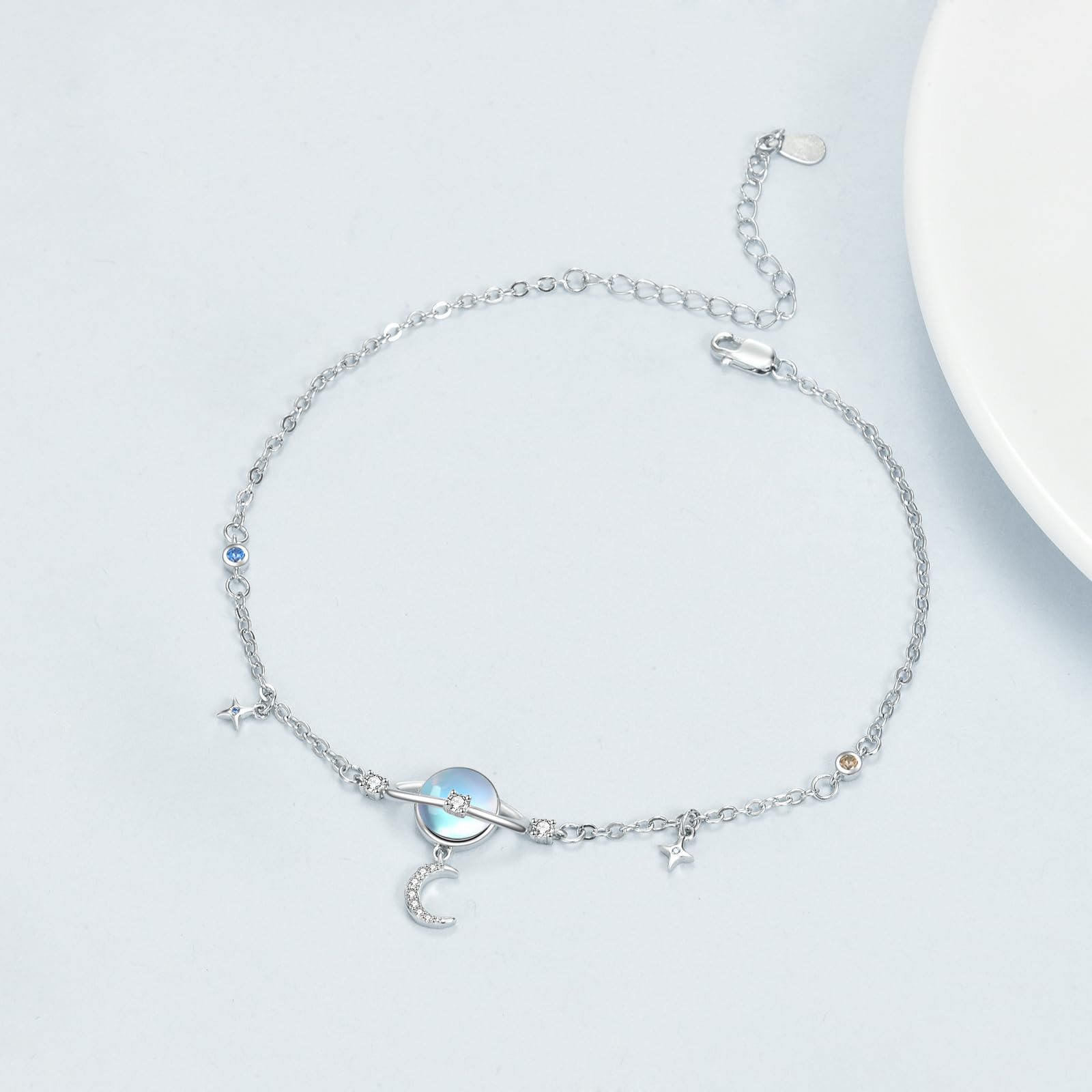 AXELUNA Cavigliera da donna in argento Sterling S925, da spiaggia e mare, cavigliera, gioiello regalo per le donne