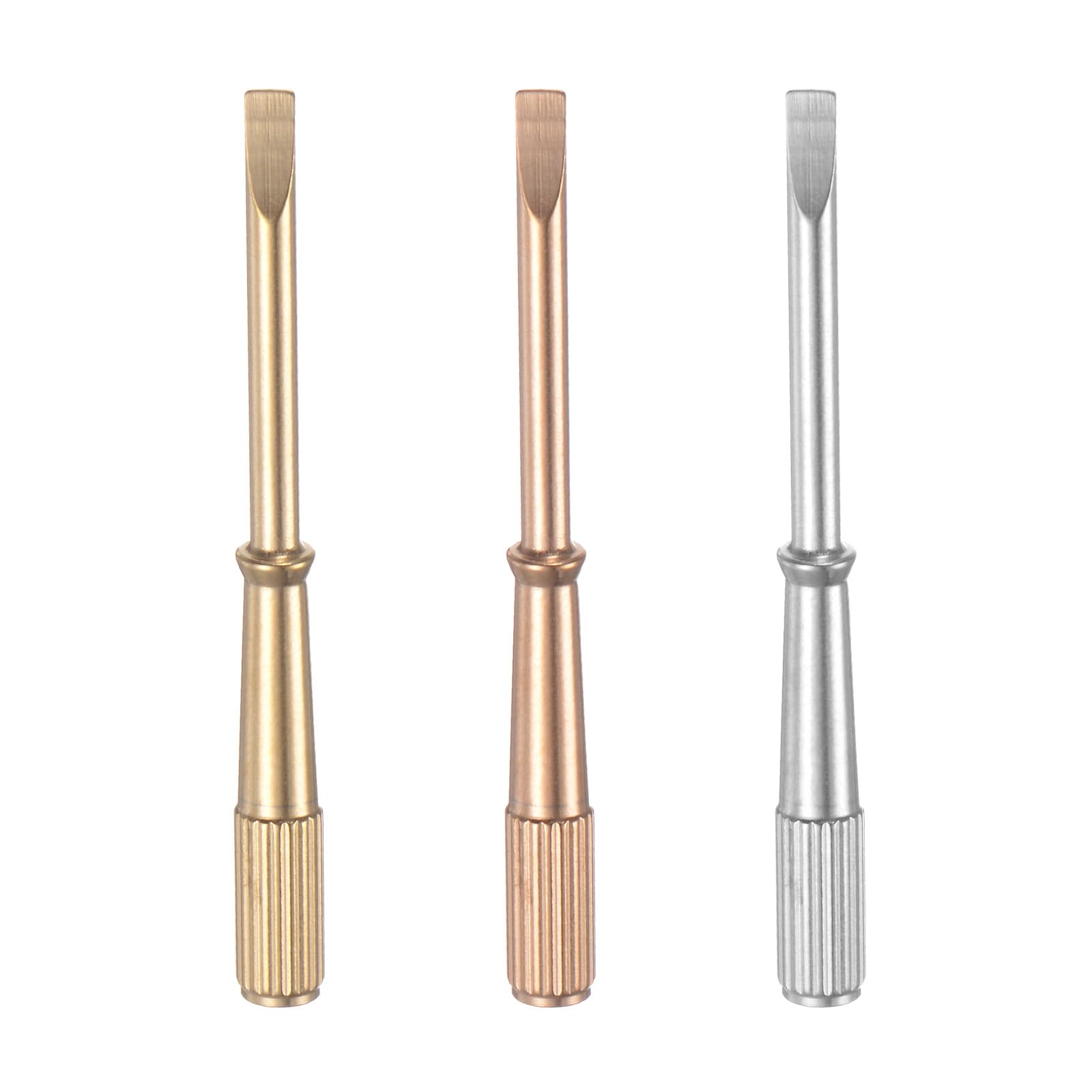 HARFINGTON 3pcs Mini Bracelet Screwdriver 2.8mm Titanium Steel Slotted Screw Driver with 5mm Width Non-slip Handle for Bracelet Repair Screwdriver