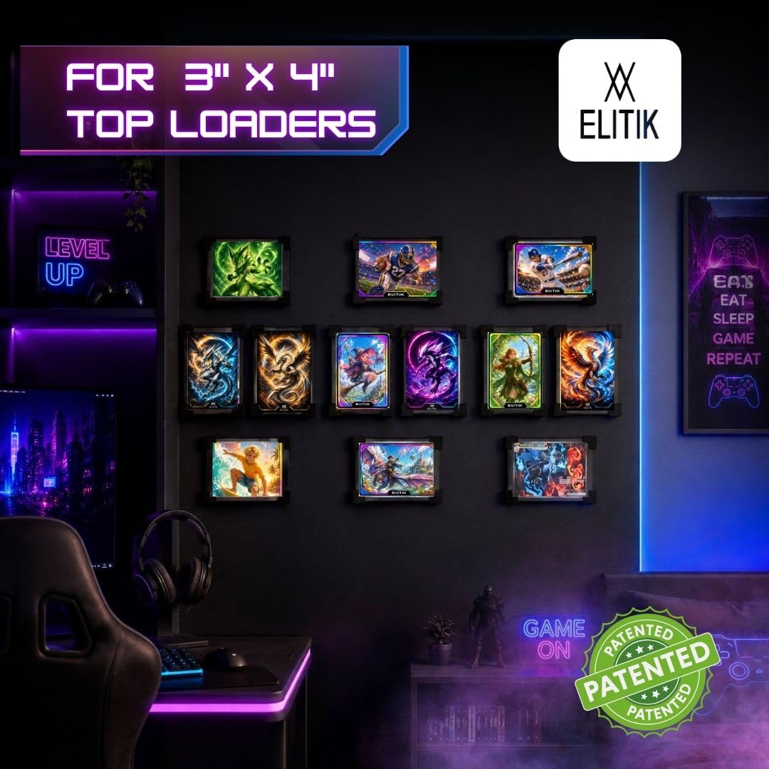 Top Loader Display Kit mit Pinnnadeln - Sammelkarten-Wanddisplay für 3x4 Toploader - Sportkarten-Displayhalter - Baseball, Basketball, Fußball & TCG Card Organizer