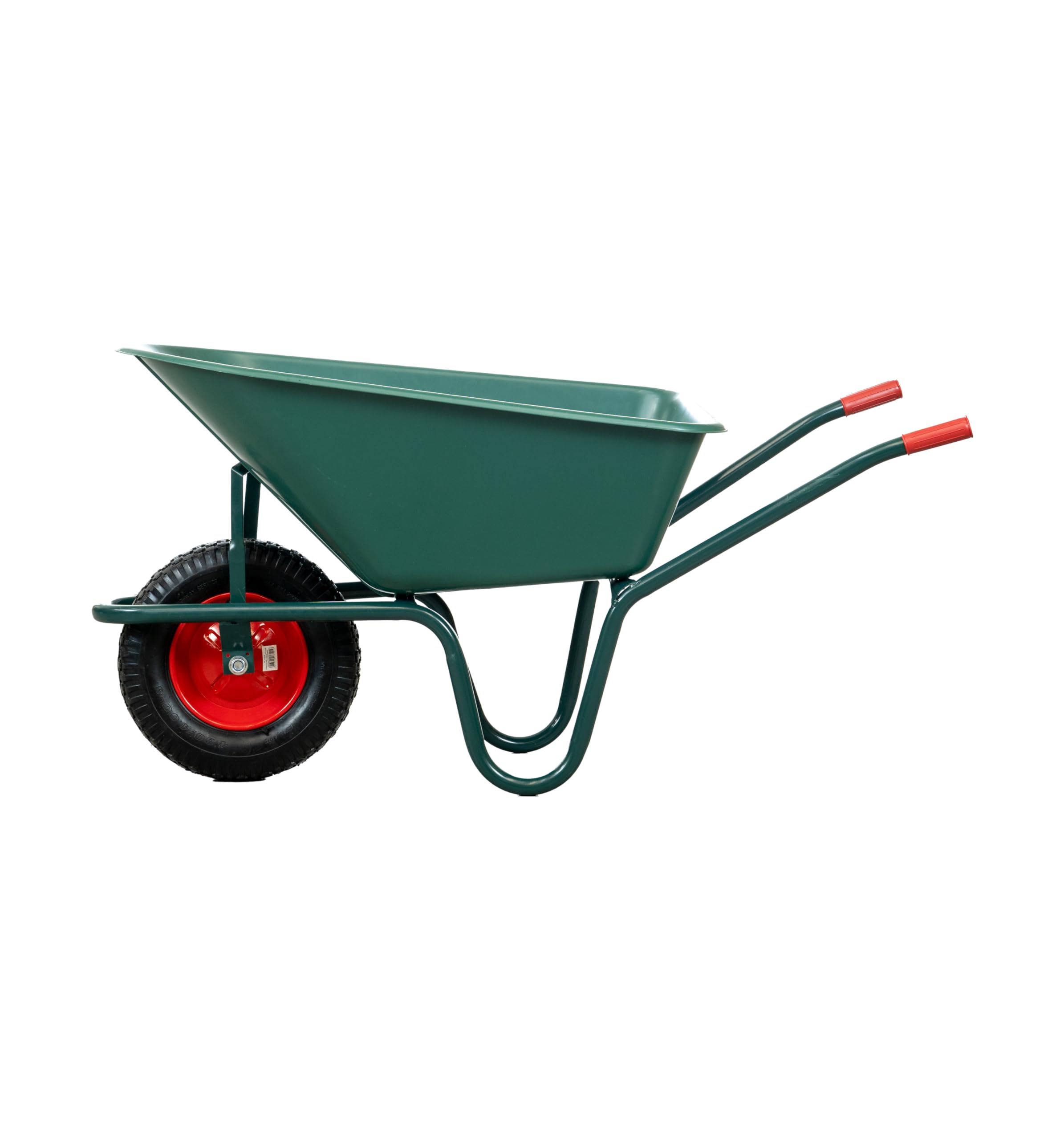 Carriola da giardino in acciaio zincato con vasca in pvc da 100 litri