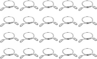 uxcell Fuel Line Hose Clips, 20pcs 18mm ID Fit 19.5-20mm OD Hose 304 Stainless Steel Water Pipe Air Tubing Spring Hose Clamps for Motorcycle Scooter