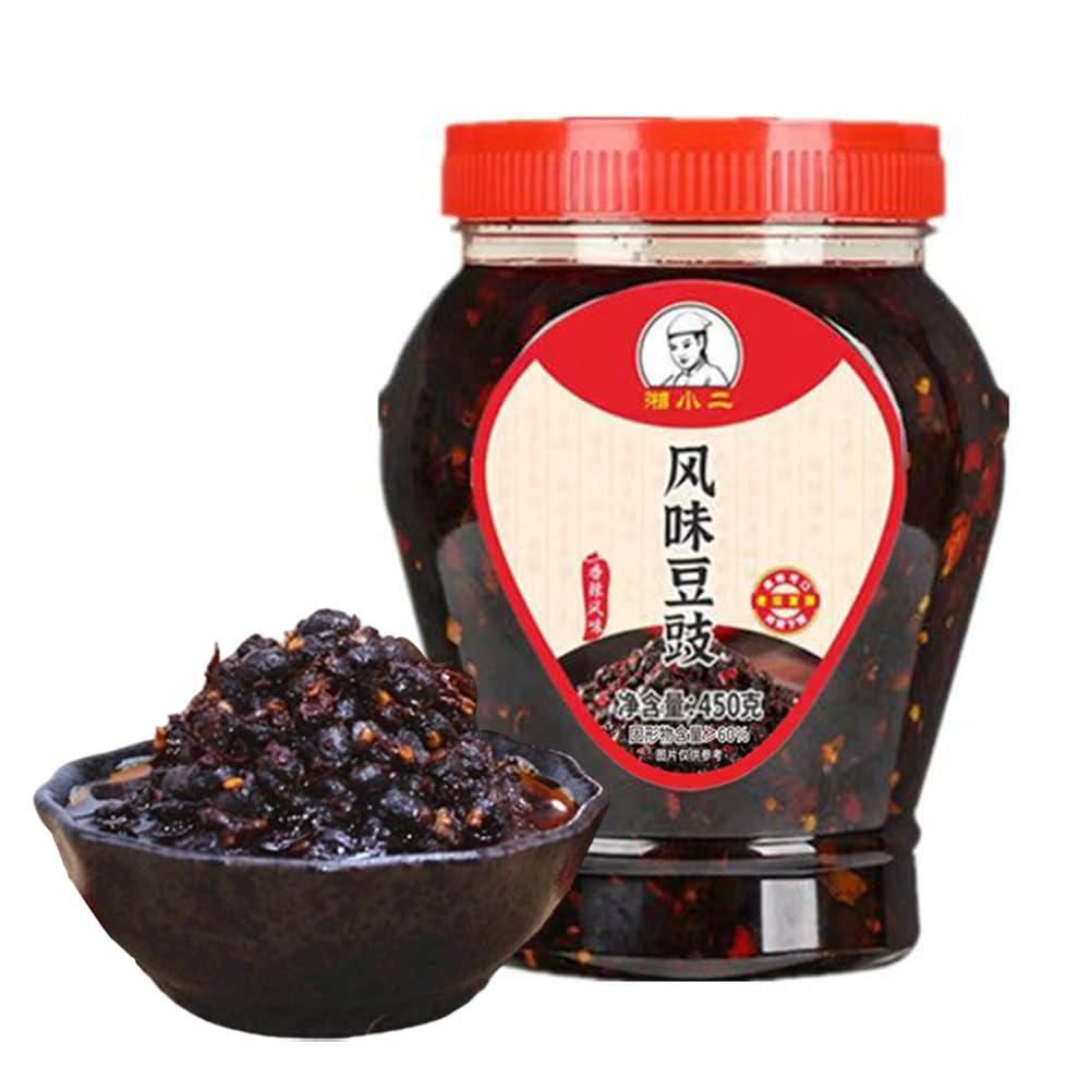 DAMAICHUHAI 16oz (450g) Fermented Black Bean Chili Paste Sauce – Spicy Douchi, Sichuan Hot Bean Sauce, Versatile Chinese Cooking Condiment for Stir Fry, Dipping, and Marinating