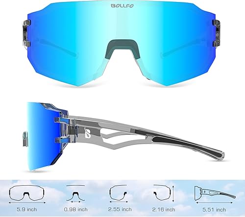 Miniatura 5 de BOLLFO Gafas de sol polarizadas deportivas para hombres y mujeres, protección UV400, cristales de ciclismo para béisbol, pesca, senderismo, golf