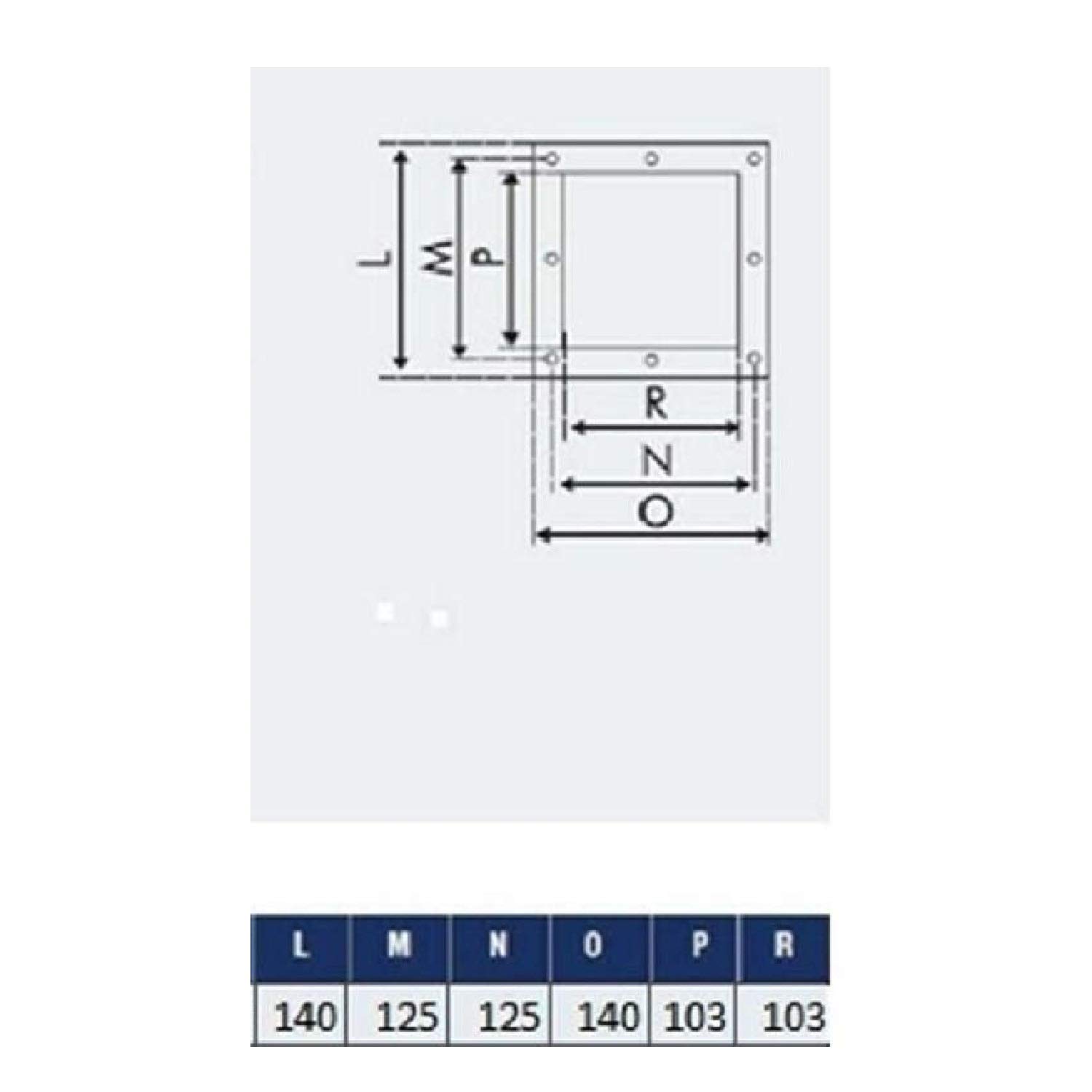 raccord de tuyau carré pour ventilateur radial / diamètre du raccord : 120 mm