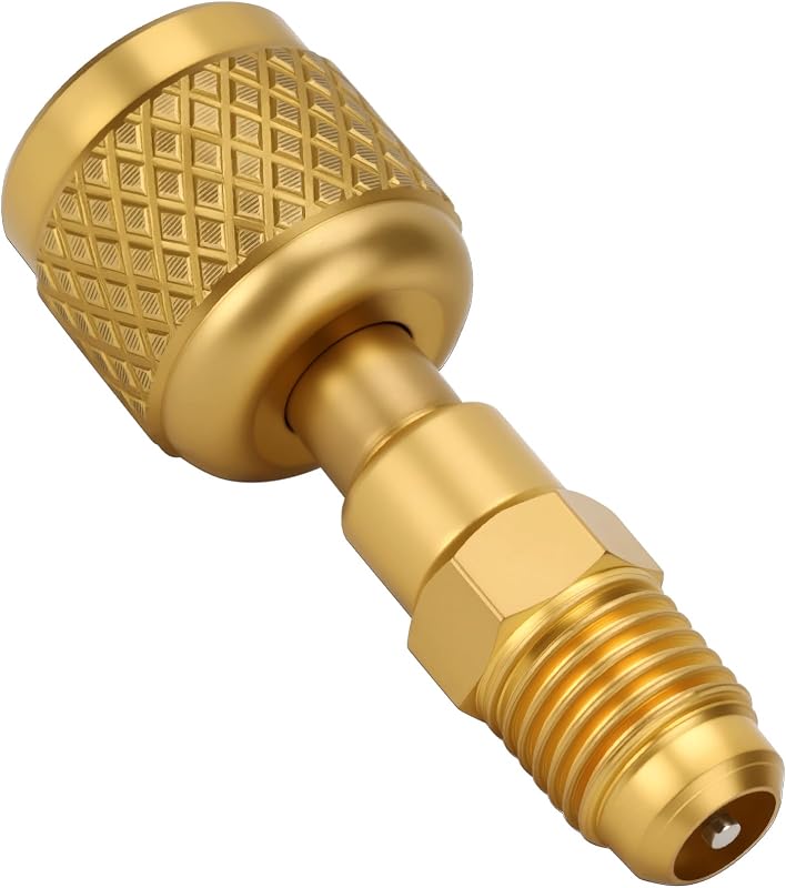 Adaptador de latão para refrigerante R-32 e R-454B Refitial, 1/4" SAE fêmea para 1/4" SAE macho com rosca reversa – 1 unidade