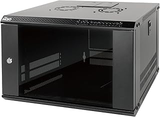 Tecmojo 6RU Wall Mount Network Cabinet, 450mm Deep Data Server Rack Enclosure with Lockable Glass Door and Side Panels, 50...