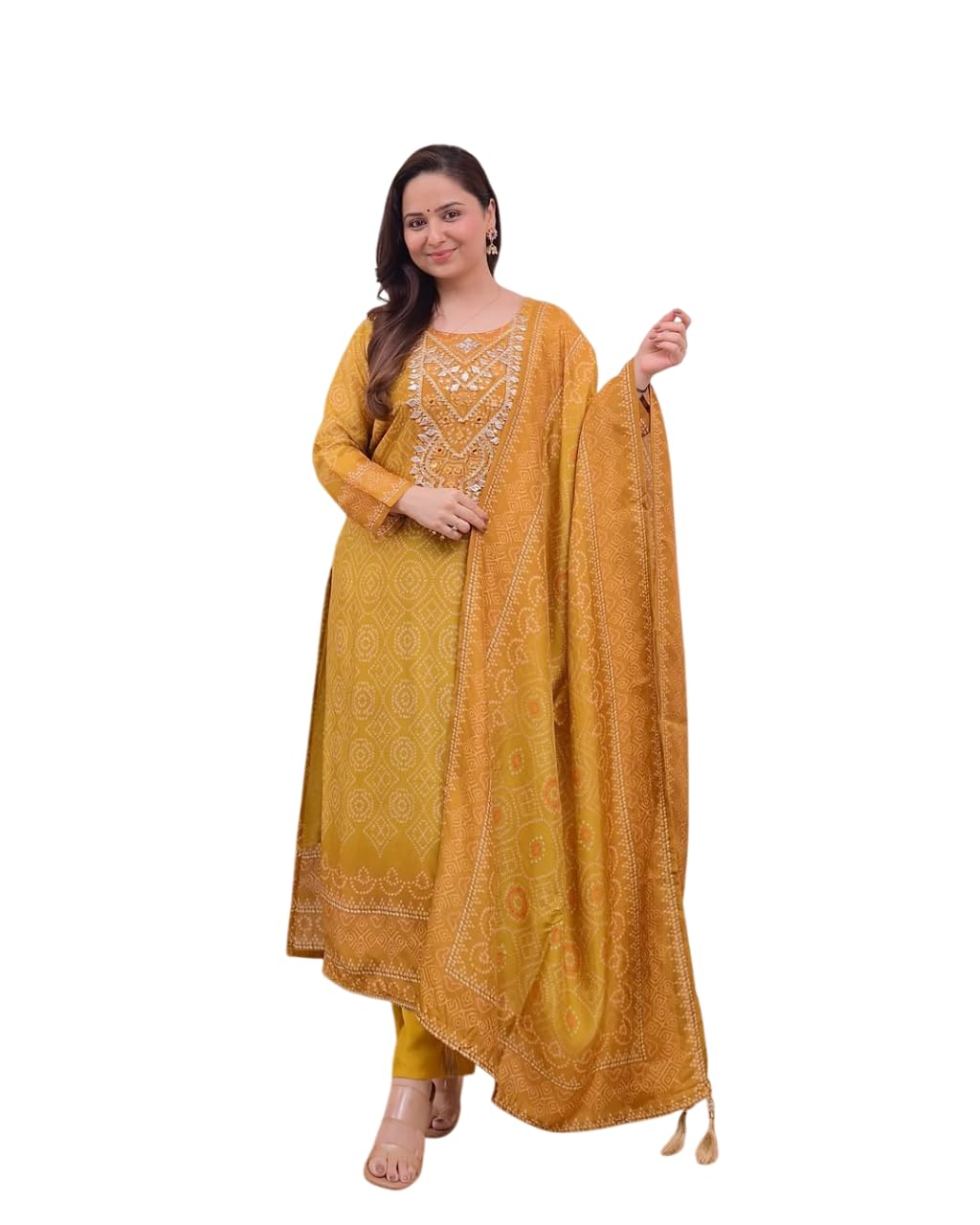 Women's Silk Embroidered Straight Kurti With Pant and Dupatta set-image-31
