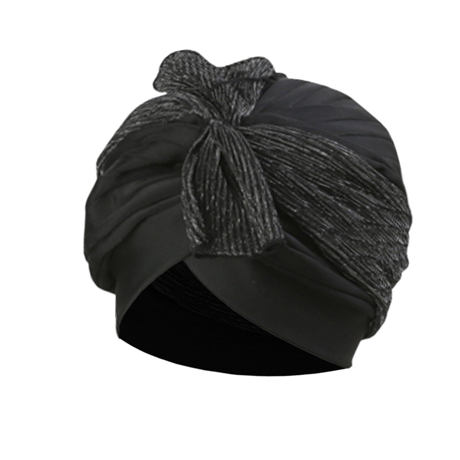Bonnet de Bain Tissu pour Femme Bonnet de Natation Élastique en Polyester Turban de Bain avec Décoration de Nœud de Papillon Chapeau de Natation pour Salon Sauna Plage Piscine