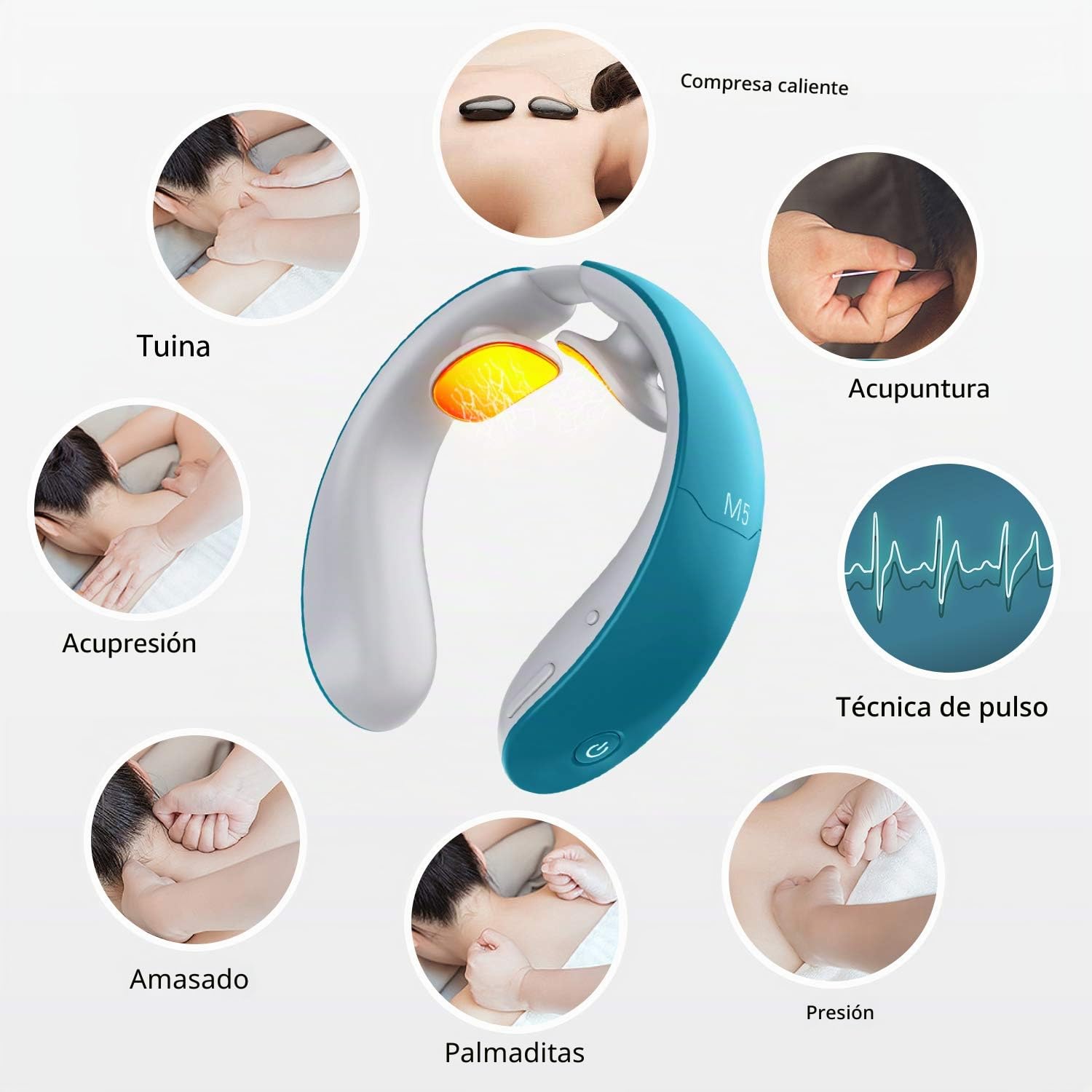 Masajeador Cervical con Control Remoto,Masajeador de Cuello Inteligente, Alivia el Dolor Muscular del Cuello, 6 Modos,18 Intensidades,Calefacción de 3 Niveles,Mejor regalo