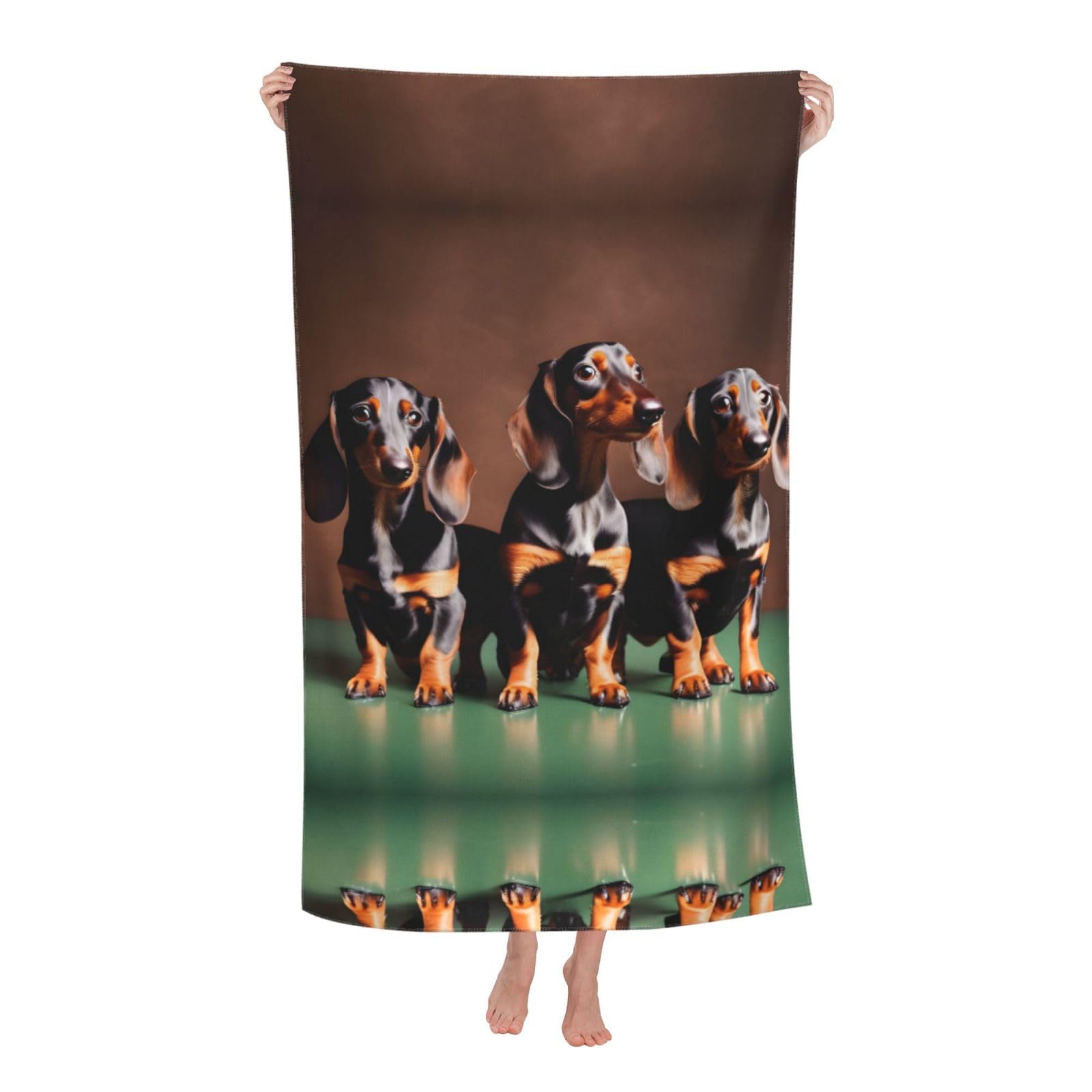 KPXXAQT Dachshund Weiner Dog Print Oversized Adult Beach Towel Quick-Dry Travel Swimming Camping Outdoor Adventures