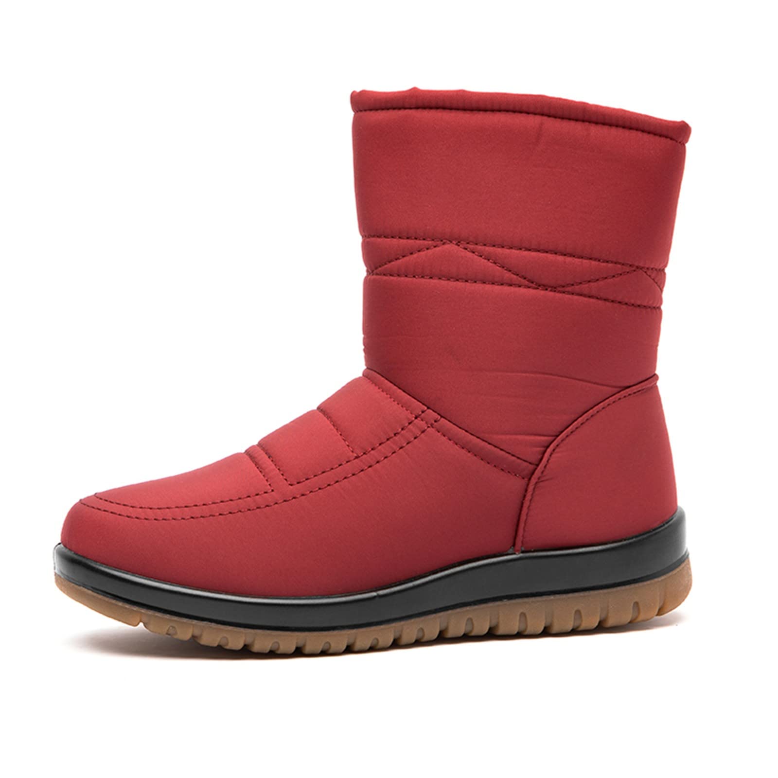 Générique Botte Hiver Femme Doublure Chaude Imperméables Bottines Confortable Antidérapante Chaude Chaussures Chaudes Résistant À L’humidité Fermeture Éclair À Enfiler Bottes Pour Trajets Quotidien
