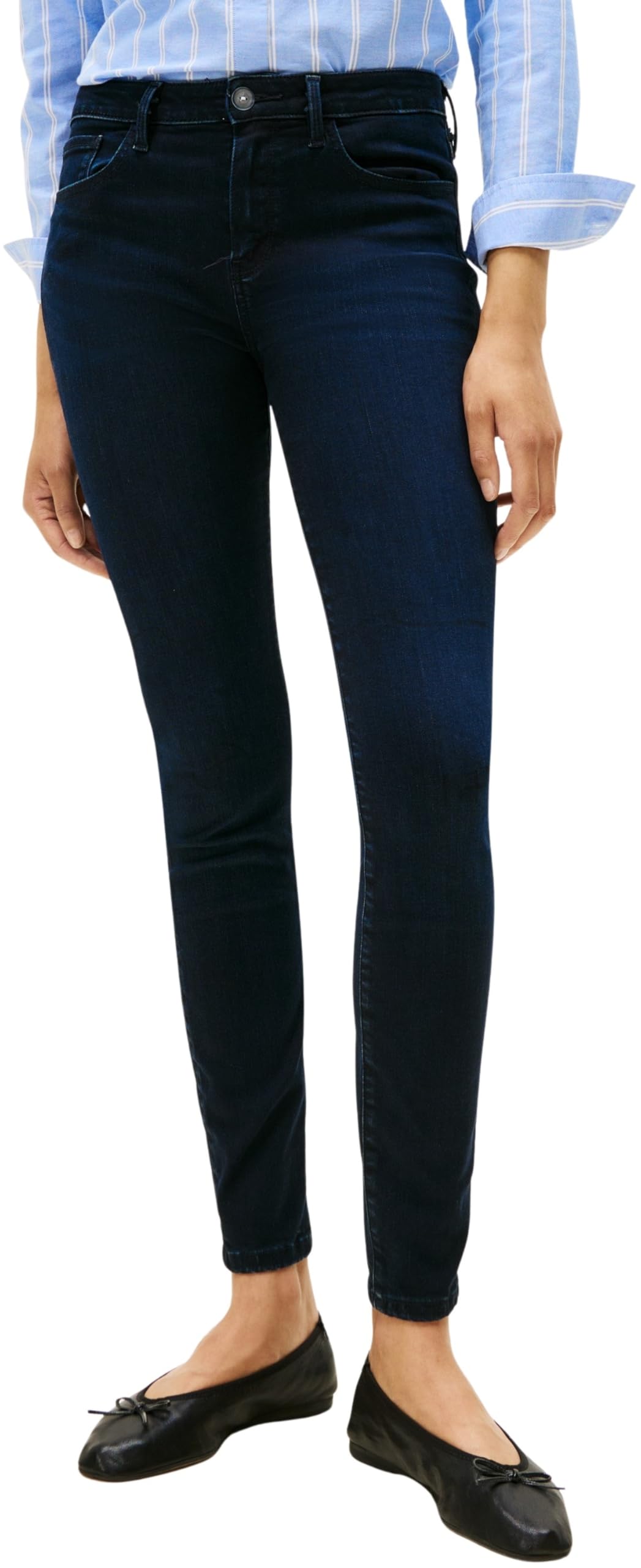 Tommy Hilfiger Women's Nina Como Skinny Mid Rise Jeans, Blue (Nina), 27W/28L