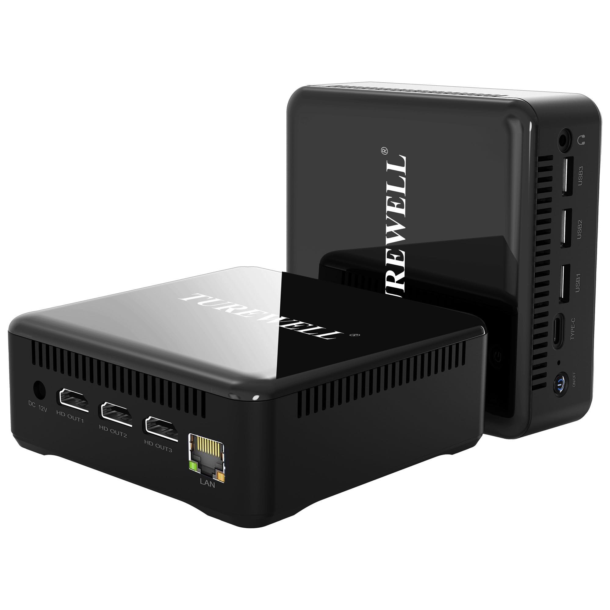 TUREWELL HSI-95 Mini PC, Intel Alder Lake N95 (Up to 3.4GHz, 4C/4T), 8GB DDR4 256GB, Mini Computer Supprot USB 3.1/3x HDMI 2.1/WiFi 6/BT 5.2/Gigabit