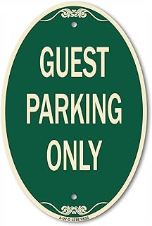 SignMission Designer Oval Series Sign - Guest Parking Only | Green & Tan 12