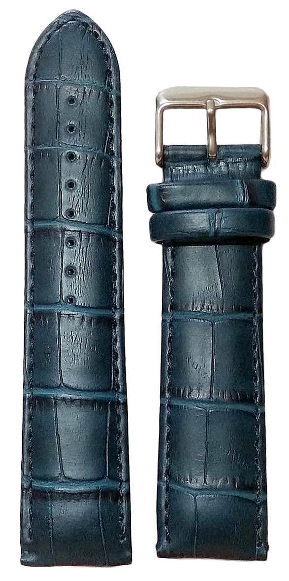 SURU® 20mm Padded Ogive Tip Vegan Leather Watch Strap/Watch Band for Men Women (Colour - Peacock Blue/Size -20mm) (Size Guide in 3rd Image) D6284 (B0B5VNLZP2) Amazon Price History, Amazon Price Tracker